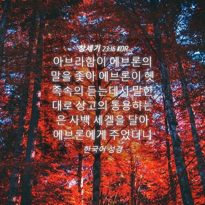 Picture 04 - 창세기 23:16 KOR - 아브라함이 에브론의 말을 좇아 - Bible Verse Picture