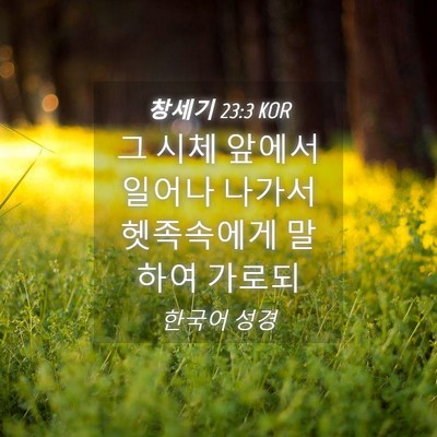 Picture 04 - 창세기 23:3 KOR - 그 시체 앞에서 일어나 나가서 - Bible Verse Picture