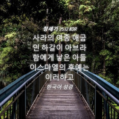 Picture 04 - 창세기 25:12 KOR - 사라의 여종 애굽인 하갈이 - Bible Verse Picture
