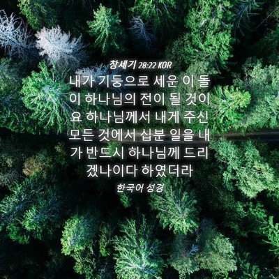 Picture 04 - 창세기 28:22 KOR - 내가 기둥으로 세운 이 돌이 - Bible Verse Picture