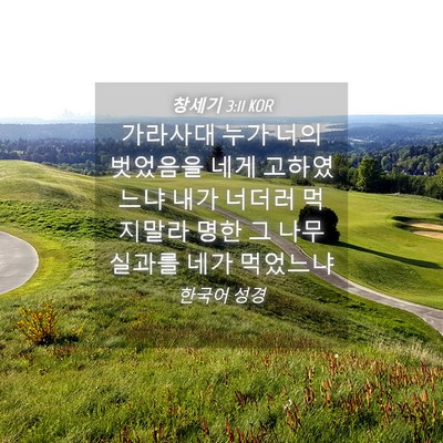 Picture 04 - 창세기 3:11 KOR - 가라사대 누가 너의 벗었음을 네게 - Bible Verse Picture