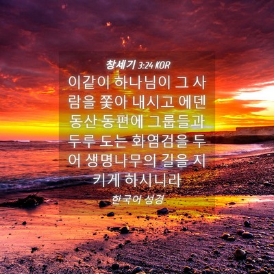 Picture 04 - 창세기 3:24 KOR - 이같이 하나님이 그 사람을 쫓아 - Bible Verse Picture