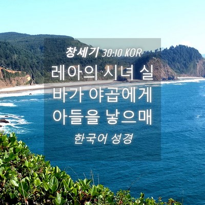 Picture 04 - 창세기 30:10 KOR - 레아의 시녀 실바가 야곱에게 아들을 - Bible Verse Picture