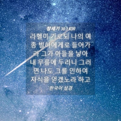 Picture 04 - 창세기 30:3 KOR - 라헬이 가로되 나의 여종 빌하에게로 - Bible Verse Picture