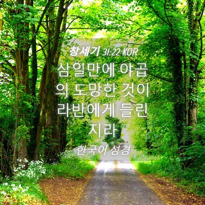 Picture 04 - 창세기 31:22 KOR - 삼일만에 야곱의 도망한 것이 - Bible Verse Picture