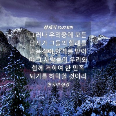Picture 04 - 창세기 34:22 KOR - 그러나 우리중에 모든 남자가 그들의 - Bible Verse Picture