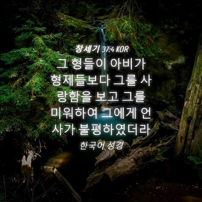 Picture 04 - 창세기 37:4 KOR - 그 형들이 아비가 형제들보다 그를 - Bible Verse Picture