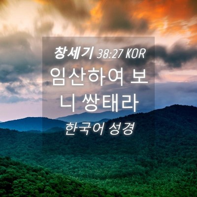 Picture 04 - 창세기 38:27 KOR - 임산하여 보니 - Bible Verse Picture