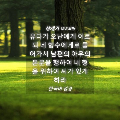 Picture 04 - 창세기 38:8 KOR - 유다가 오난에게 이르되 네 - Bible Verse Picture