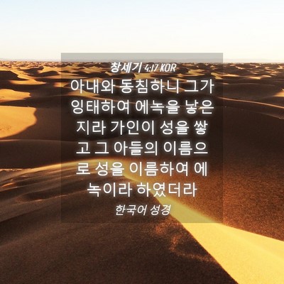 Picture 04 - 창세기 4:17 KOR - 아내와 동침하니 그가 잉태하여 - Bible Verse Picture