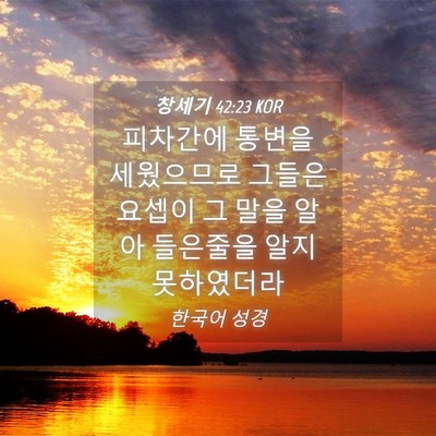 Picture 04 - 창세기 42:23 KOR - 피차간에 통변을 세웠으므로 그들은 - Bible Verse Picture