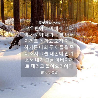 Picture 04 - 창세기 42:37 KOR - 르우벤이 아비에게 고하여 가로되 - Bible Verse Picture