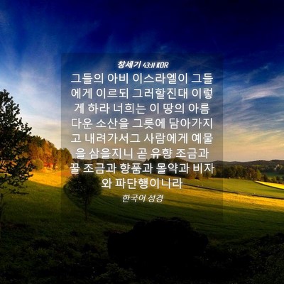 Picture 04 - 창세기 43:11 KOR - 그들의 아비 이스라엘이 그들에게 - Bible Verse Picture