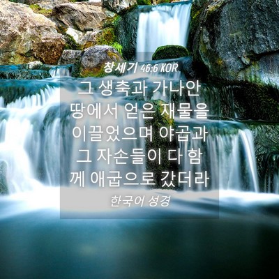 Picture 04 - 창세기 46:6 KOR - 그 생축과 가나안 땅에서 얻은 - Bible Verse Picture