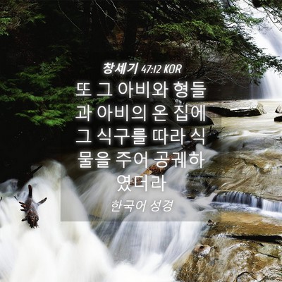Picture 04 - 창세기 47:12 KOR - 또 그 아비와 형들과 아비의 온 집에 - Bible Verse Picture