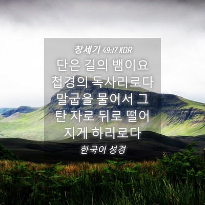 Picture 04 - 창세기 49:17 KOR - 단은 길의 뱀이요 첩경의 독사리로다 - Bible Verse Picture