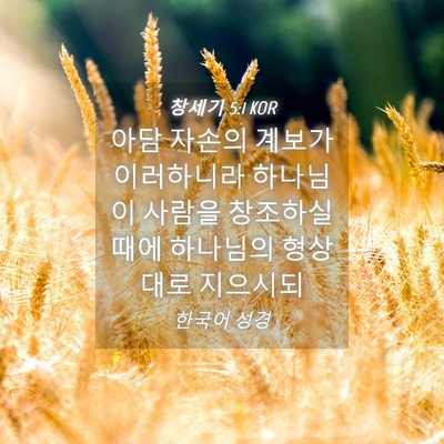 Picture 04 - 창세기 5:1 KOR - 아담 자손의 계보가 이러하니라 - Bible Verse Picture