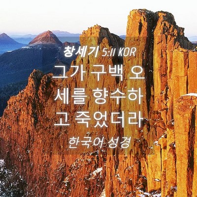 Picture 04 - 창세기 5:11 KOR - 그가 구백 오세를 향수하고 - Bible Verse Picture