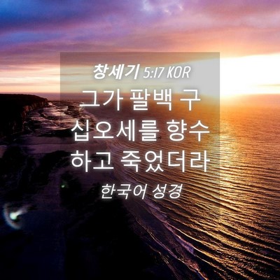 Picture 04 - 창세기 5:17 KOR - 그가 팔백 구십오세를 향수하고 - Bible Verse Picture