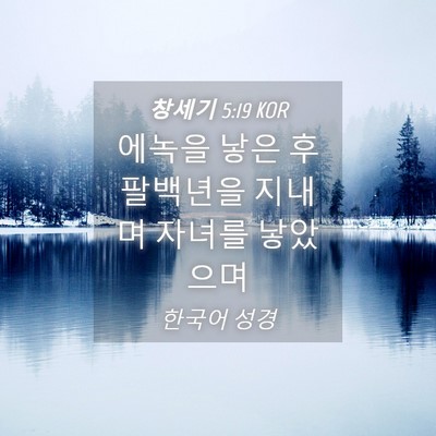Picture 04 - 창세기 5:19 KOR - 에녹을 낳은 후 팔백년을 지내며 - Bible Verse Picture