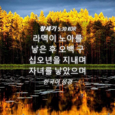 Picture 04 - 창세기 5:30 KOR - 라멕이 노아를 낳은 후 오백 - Bible Verse Picture