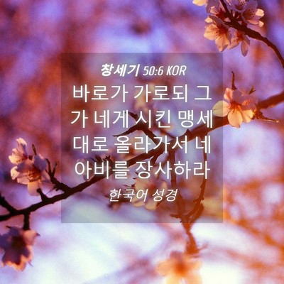 Picture 04 - 창세기 50:6 KOR - 바로가 가로되 그가 네게 시킨 - Bible Verse Picture