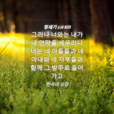 Picture 04 - 창세기 6:18 KOR - 그러나 너와는 내가 내 언약을 - Bible Verse Picture