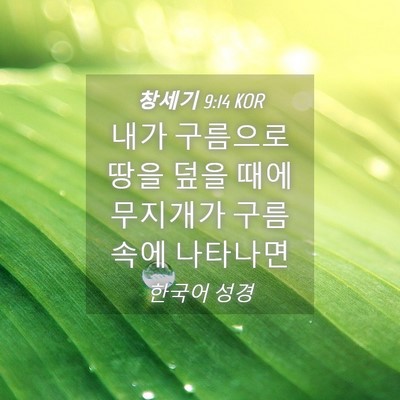 Picture 04 - 창세기 9:14 KOR - 내가 구름으로 땅을 덮을 때에 - Bible Verse Picture