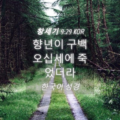 Picture 04 - 창세기 9:29 KOR - 향년이 구백오십세에 - Bible Verse Picture
