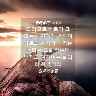 Picture 04 - 출애굽기 1:22 KOR - 그러므로 바로가 그 모든 신민에게 - Bible Verse Picture