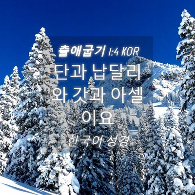 Picture 04 - 출애굽기 1:4 KOR - 단과 납달리와 갓과 - Bible Verse Picture