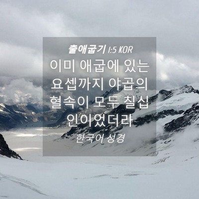 Picture 04 - 출애굽기 1:5 KOR - 이미 애굽에 있는 요셉까지 야곱의 - Bible Verse Picture