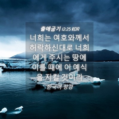 Picture 04 - 출애굽기 12:25 KOR - 너희는 여호와께서 허락하신대로 - Bible Verse Picture