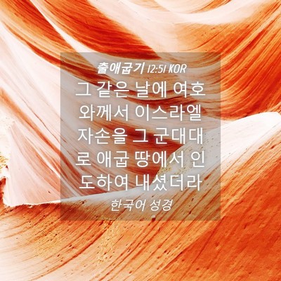 Picture 04 - 출애굽기 12:51 KOR - 그 같은 날에 여호와께서 이스라엘 - Bible Verse Picture