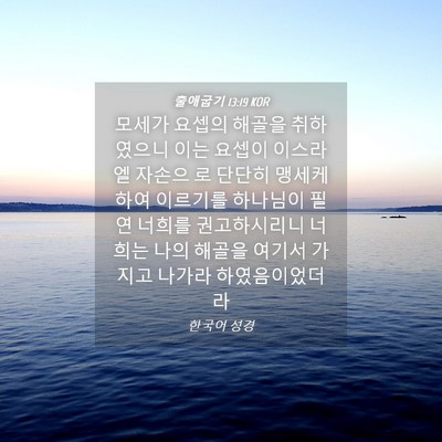 Picture 04 - 출애굽기 13:19 KOR - 모세가 요셉의 해골을 취하였으니 - Bible Verse Picture