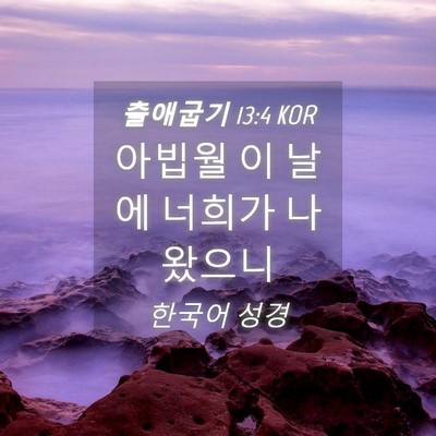 Picture 04 - 출애굽기 13:4 KOR - 아빕월 이 날에 너희가 - Bible Verse Picture