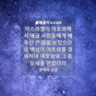 Picture 04 - 출애굽기 14:31 KOR - 이스라엘이 여호와께서 애굽 - Bible Verse Picture