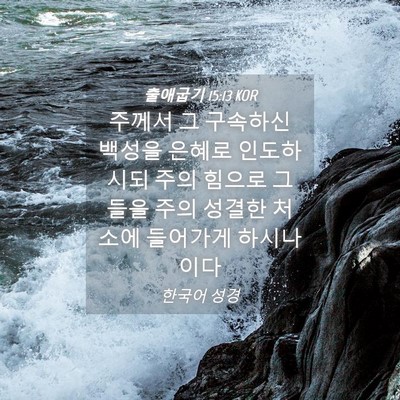 Picture 04 - 출애굽기 15:13 KOR - 주께서 그 구속하신 백성을 은혜로 - Bible Verse Picture