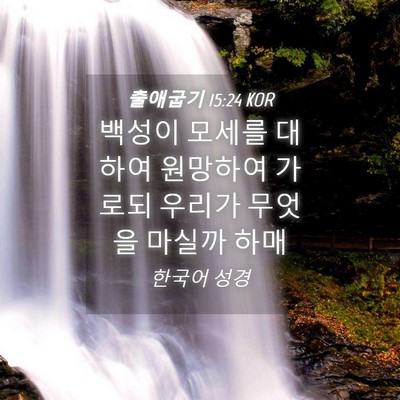 Picture 04 - 출애굽기 15:24 KOR - 백성이 모세를 대하여 원망하여 - Bible Verse Picture