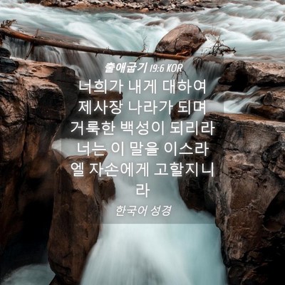 Picture 04 - 출애굽기 19:6 KOR - 너희가 내게 대하여 제사장 나라가 - Bible Verse Picture