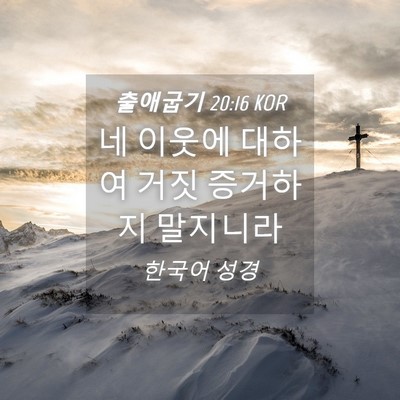 Picture 04 - 출애굽기 20:16 KOR - 네 이웃에 대하여 거짓 증거하지 - Bible Verse Picture