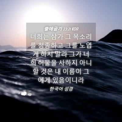 Picture 04 - 출애굽기 23:21 KOR - 너희는 삼가 그 목소리를 청종하고 - Bible Verse Picture