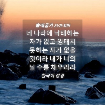 Picture 04 - 출애굽기 23:26 KOR - 네 나라에 낙태하는 자가 없고 - Bible Verse Picture