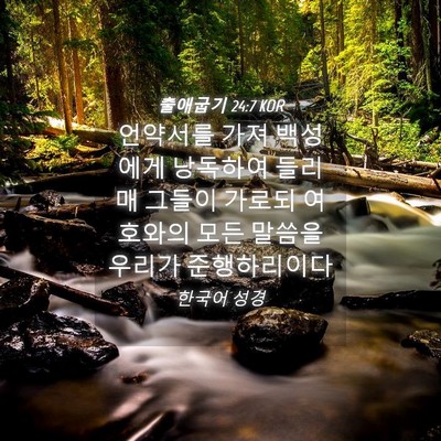 Picture 04 - 출애굽기 24:7 KOR - 언약서를 가져 백성에게 낭독하여 - Bible Verse Picture