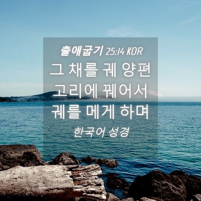 Picture 04 - 출애굽기 25:14 KOR - 그 채를 궤 양편 고리에 꿰어서 궤를 - Bible Verse Picture