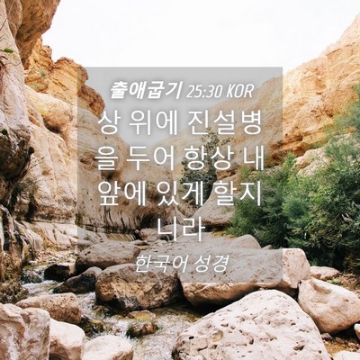 Picture 04 - 출애굽기 25:30 KOR - 상 위에 진설병을 두어 항상 내 앞에 - Bible Verse Picture