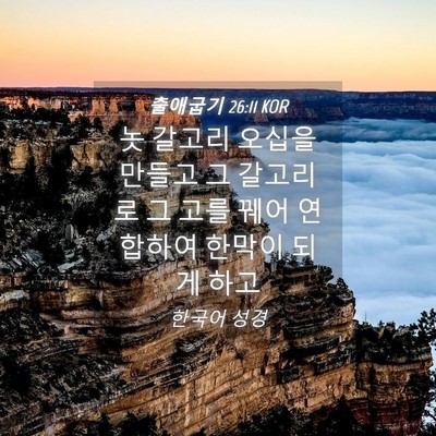 Picture 04 - 출애굽기 26:11 KOR - 놋 갈고리 오십을 만들고 그 - Bible Verse Picture