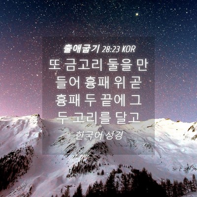 Picture 04 - 출애굽기 28:23 KOR - 또 금고리 둘을 만들어 흉패 위 곧 - Bible Verse Picture