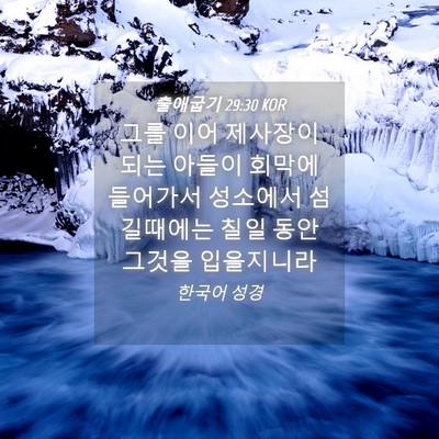 Picture 04 - 출애굽기 29:30 KOR - 그를 이어 제사장이 되는 아들이 - Bible Verse Picture