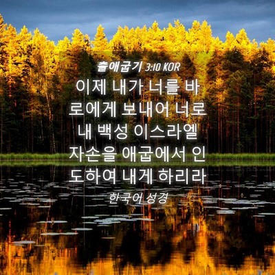 Picture 04 - 출애굽기 3:10 KOR - 이제 내가 너를 바로에게 보내어 - Bible Verse Picture